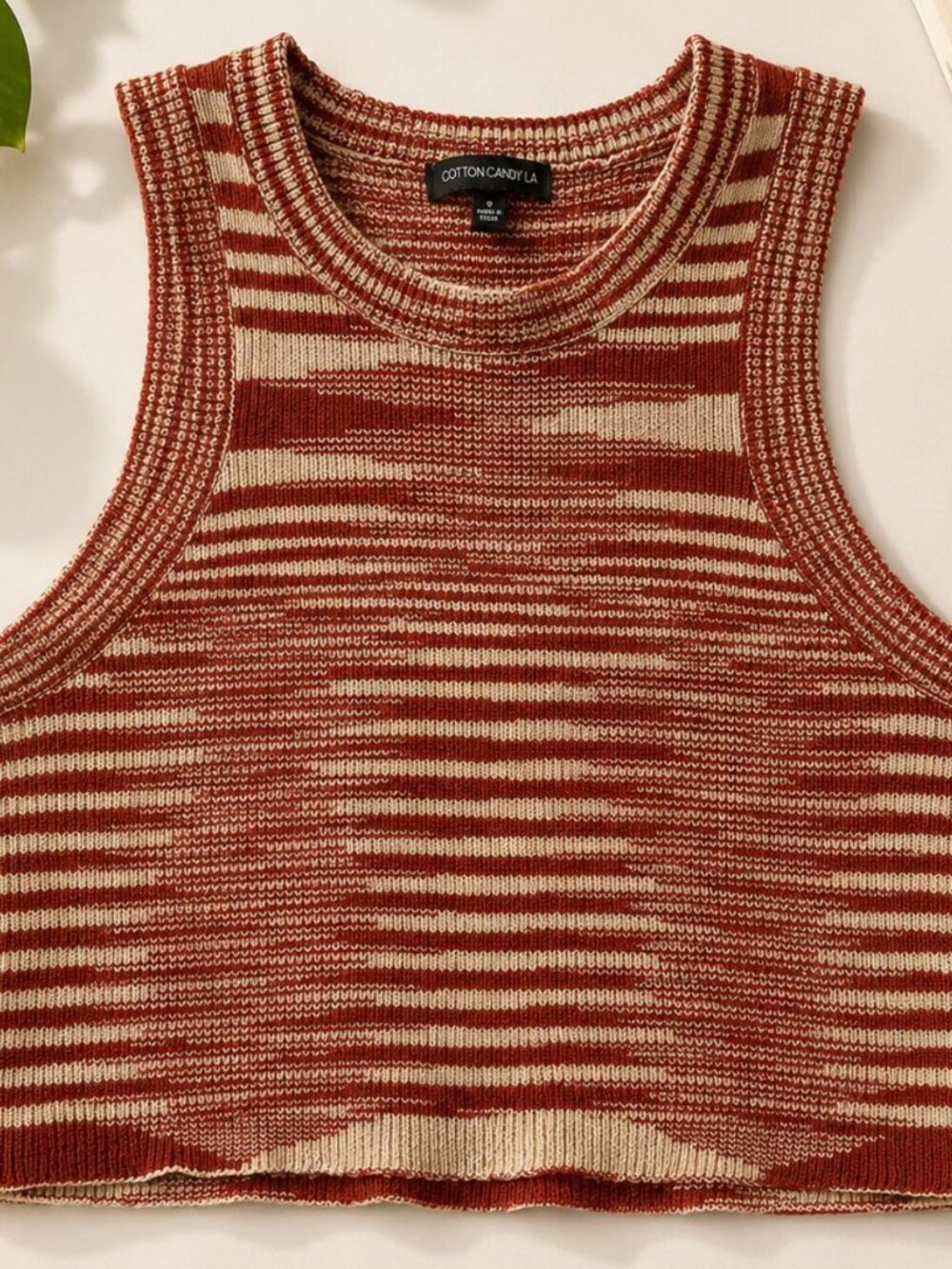 Cotton Candy LA Rust Striped Tank Top